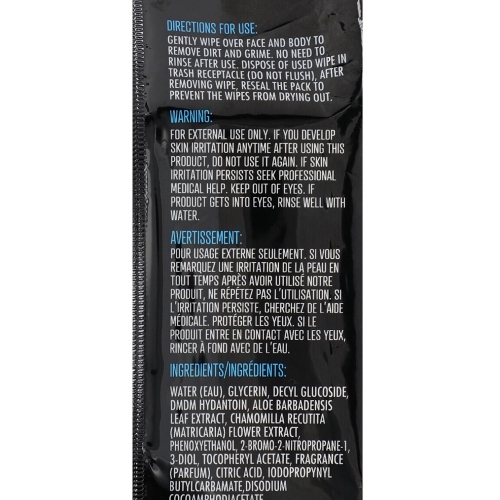B Pure Men’s Face & Body Wipes W/ Soothing Aloe & Vitamin E 30 Wipes Pack 3 - Picture 5 of 7